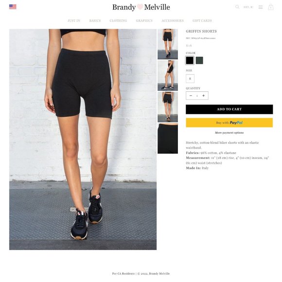 BRANDY MELVILLE Griffin Biker Black Shorts - Picture 6 of 7
